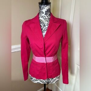 Bisou Bisou, Pink Blazer with Notched Lapels and Tailored Silhouette- size Med.